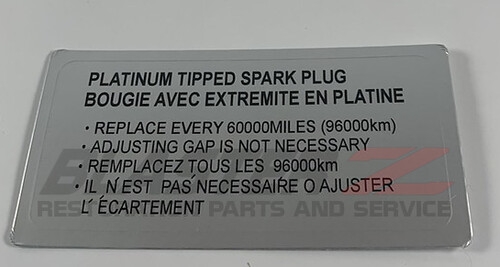 Blaster Z 300ZX Platinum Tipped Spark Plug Decal