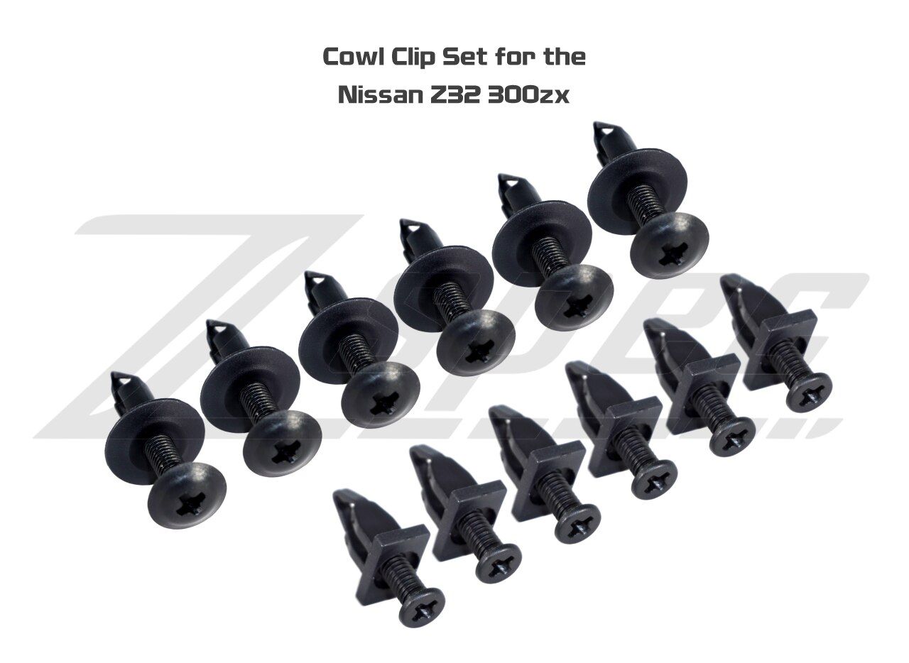 ZSpec Design Factory-Style Cowl/Scuttle Panel Plastic Clip Set - Nissan 300ZX Z32