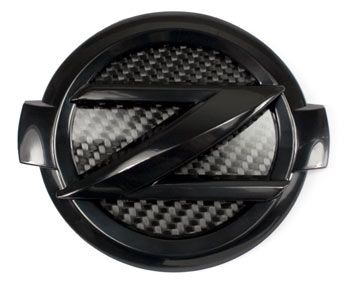 EVO-R Big "Z" Front Emblem, Black w/ Black Carbon Fiber - Nissan 370Z Z34