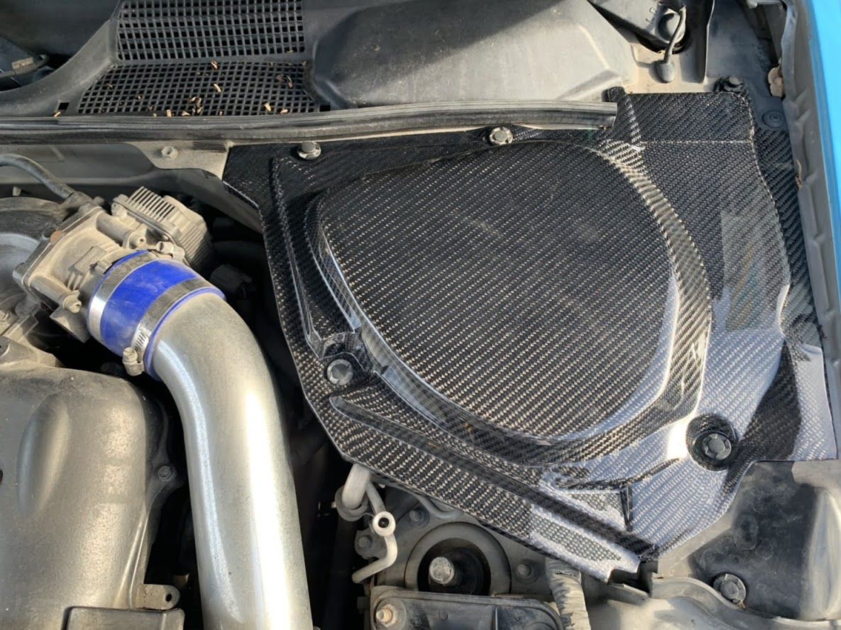 EVO-R Carbon Fiber Brake Fluid & Battery Covers - Nissan 350Z Z33