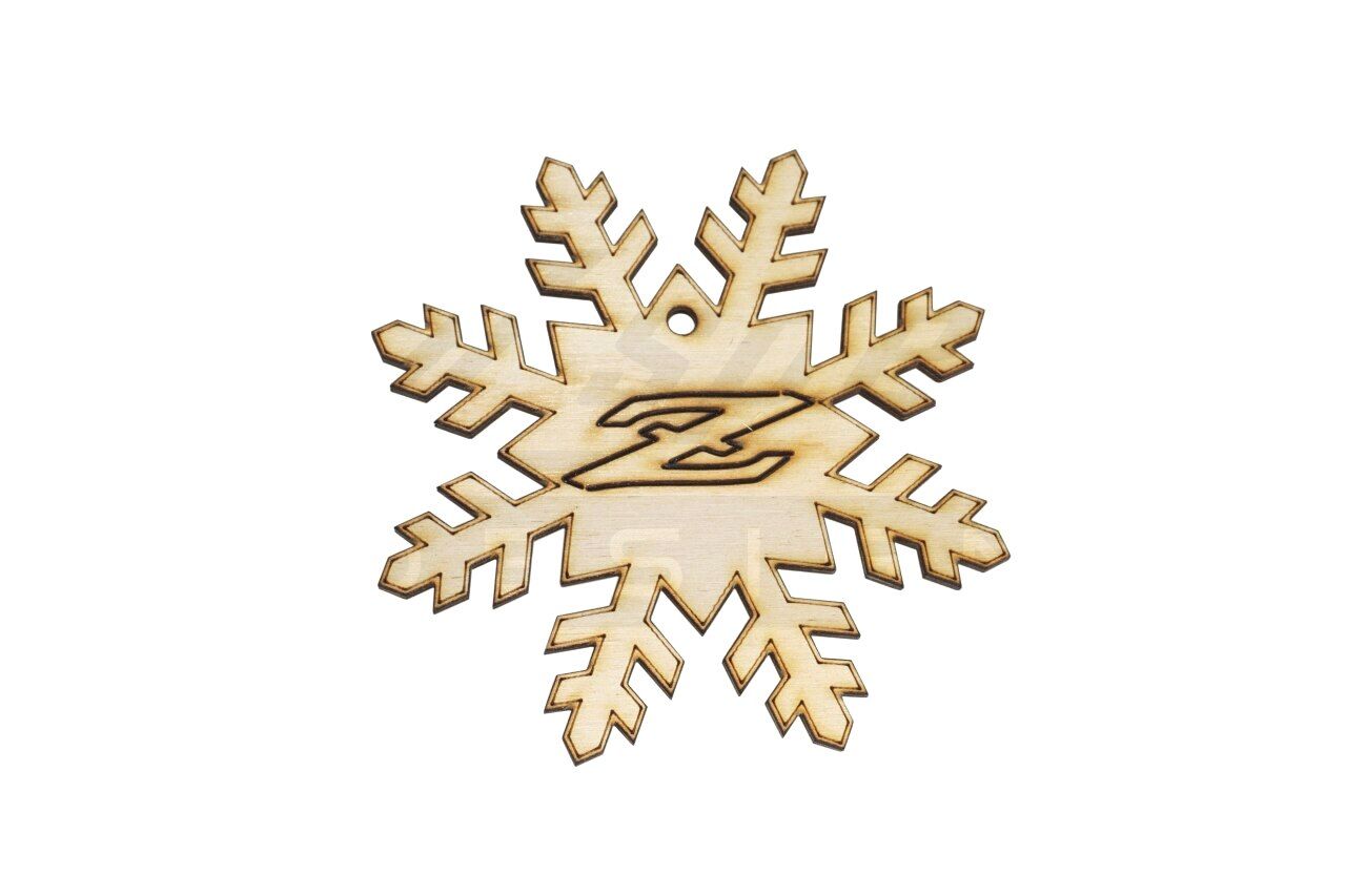 ZSpec Design Laser-Engraved Wood Ornament, S30 Snowflake-Style, 3.75" x 1/8", Birch