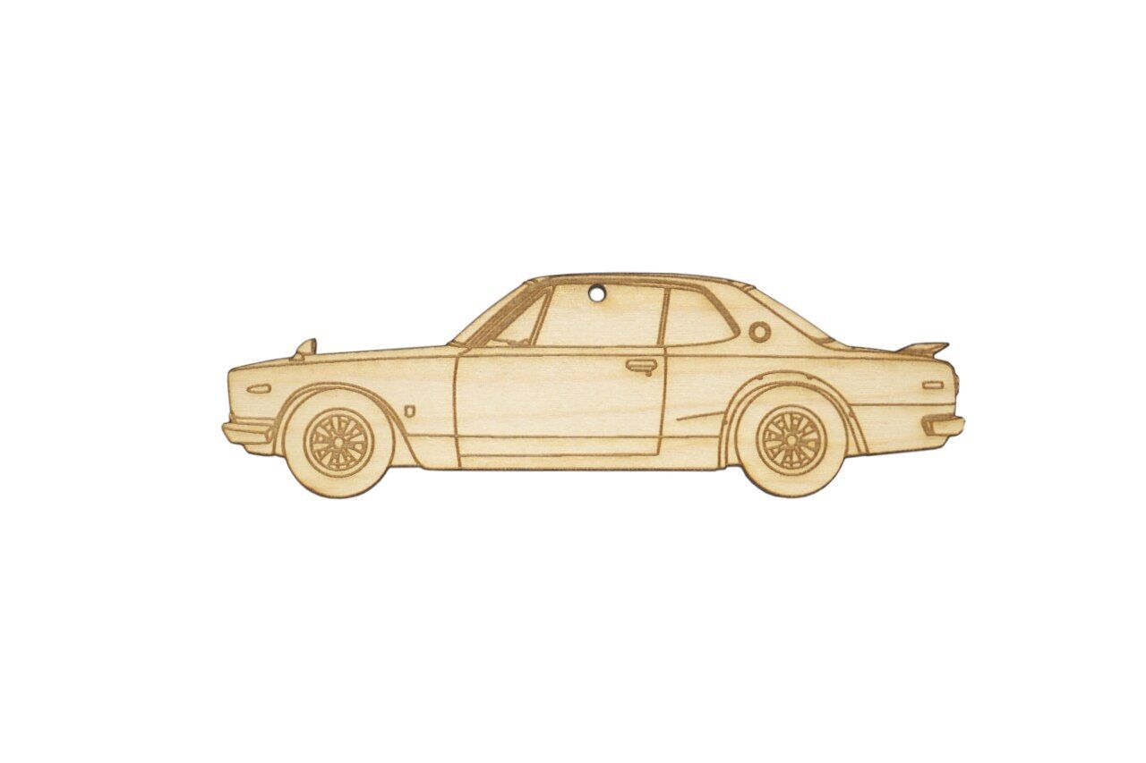 ZSpec Design Laser-Engraved Wood Ornament, style: Nissan KPGC10 GTR Hakosuka Enthusiasts, Birch