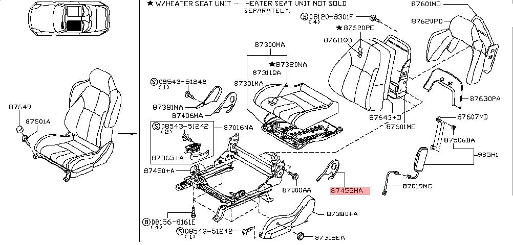 Nissan OEM  Reclining Cover Finisher Outer LH - Nissan 350Z Z33