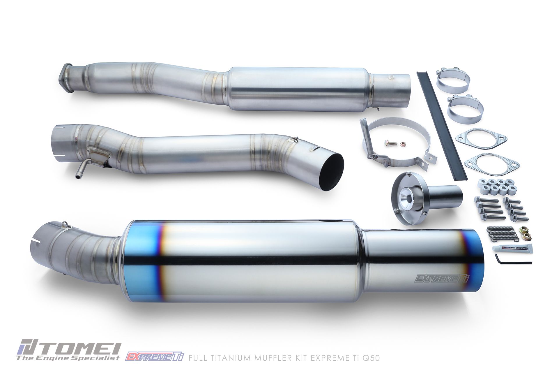 Tomei Expreme Titanium Y-Pipe Back Single Exit Exhaust System - Infiniti Q50 Sedan V37