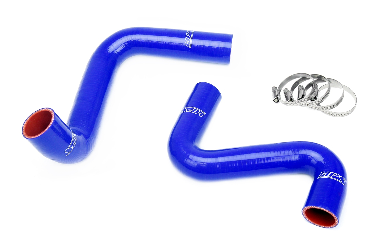 HPS Reinforced Silicone Radiator Hose Kit, Blue - Nissan 240SX LS Swap (LS3/LS7 water pump, 9 o'clock thermostat, SR radiator)