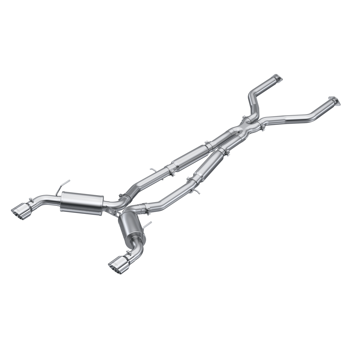 MBRP Pro Series 3" Cat-Back Exhaust System, Dual Rear Exit w/ 4.5" Stainless Steel Tips, Resonated - Infiniti Q50 3.0L RWD / AWD VR30DDTT