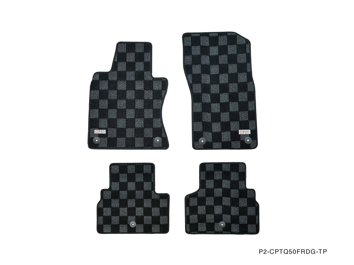 P2M Floor Mats, Checkered Dark Grey - Infiniti Q50