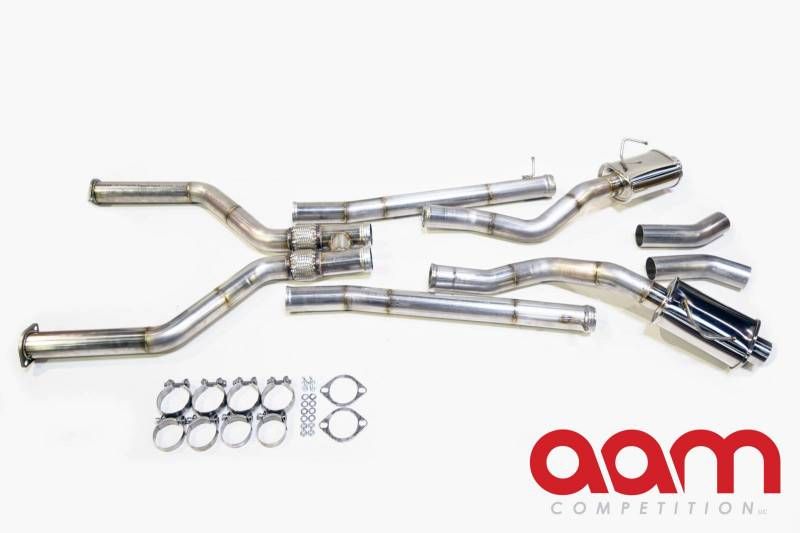 AAM Competition 3" True Dual Exhaust System - Infiniti Q60 17+ 3.0t Silver / Red Sport CV37