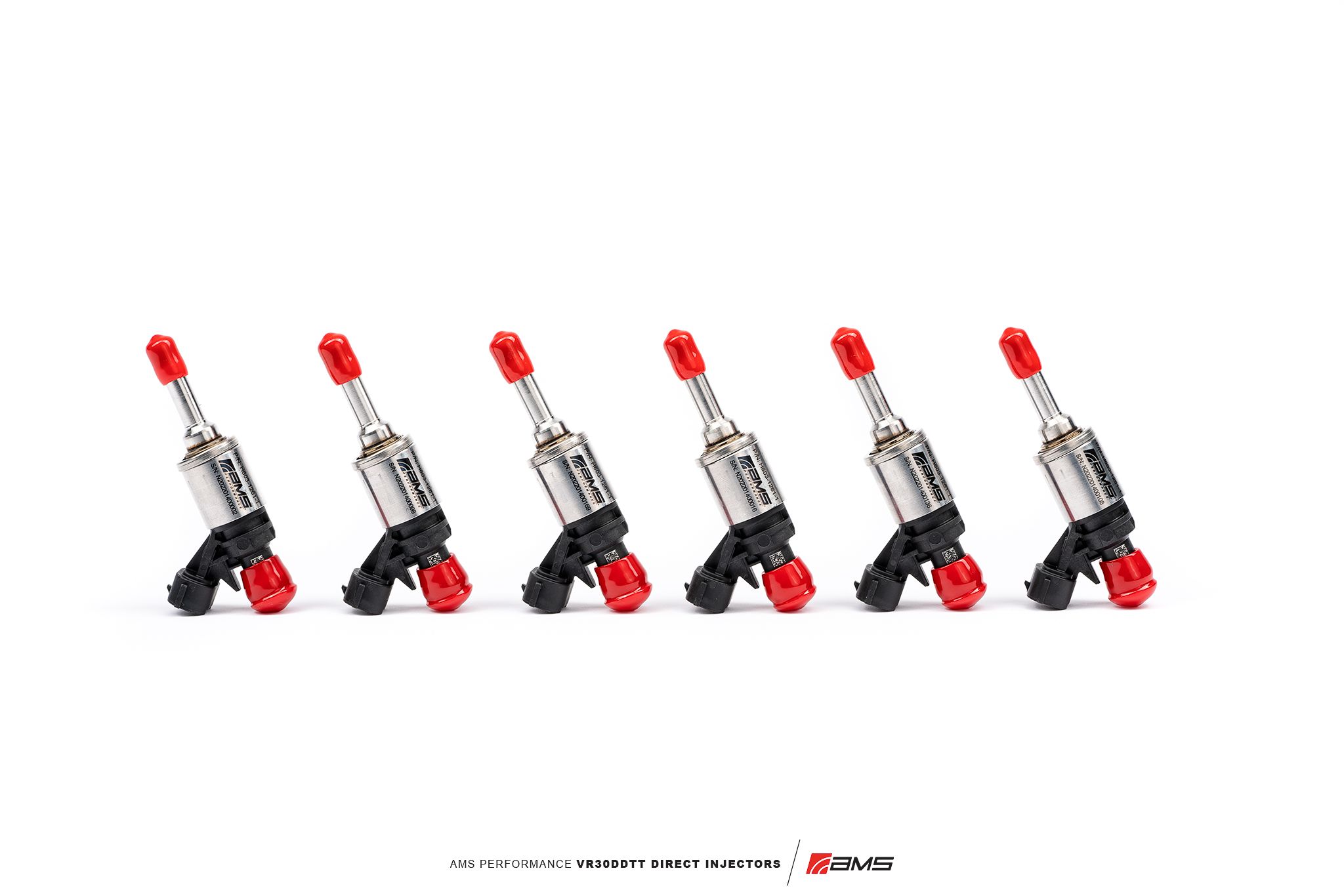 AMS Performance Red Alpha VR30DDTT Stage 2 Direct Injectors - Nissan 2023+ Z / Infiniti Q50, Q60 3.0t VR30DDTT