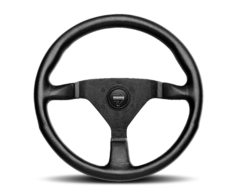 Momo Montecarlo Steering Wheel 350MM, Black Leather, Black Stitch, Black Spokes