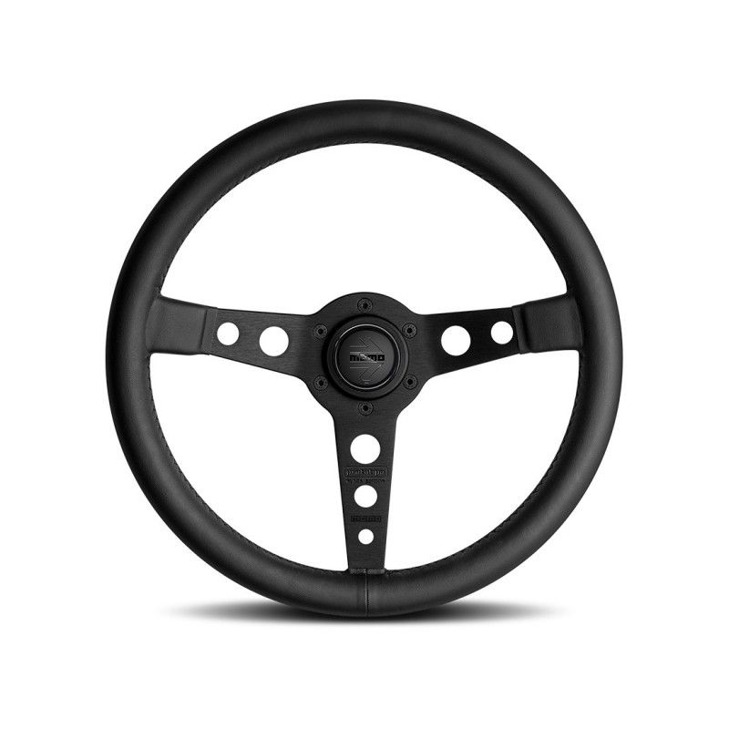 Momo Prototipo Steering Wheel 350MM, Black Leather, Black Stitch, Black Spokes