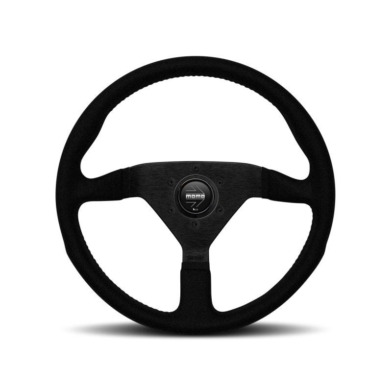 Momo Montecarlo Steering Wheel 320MM, Alcantara, Black Stitch, Black Spoke