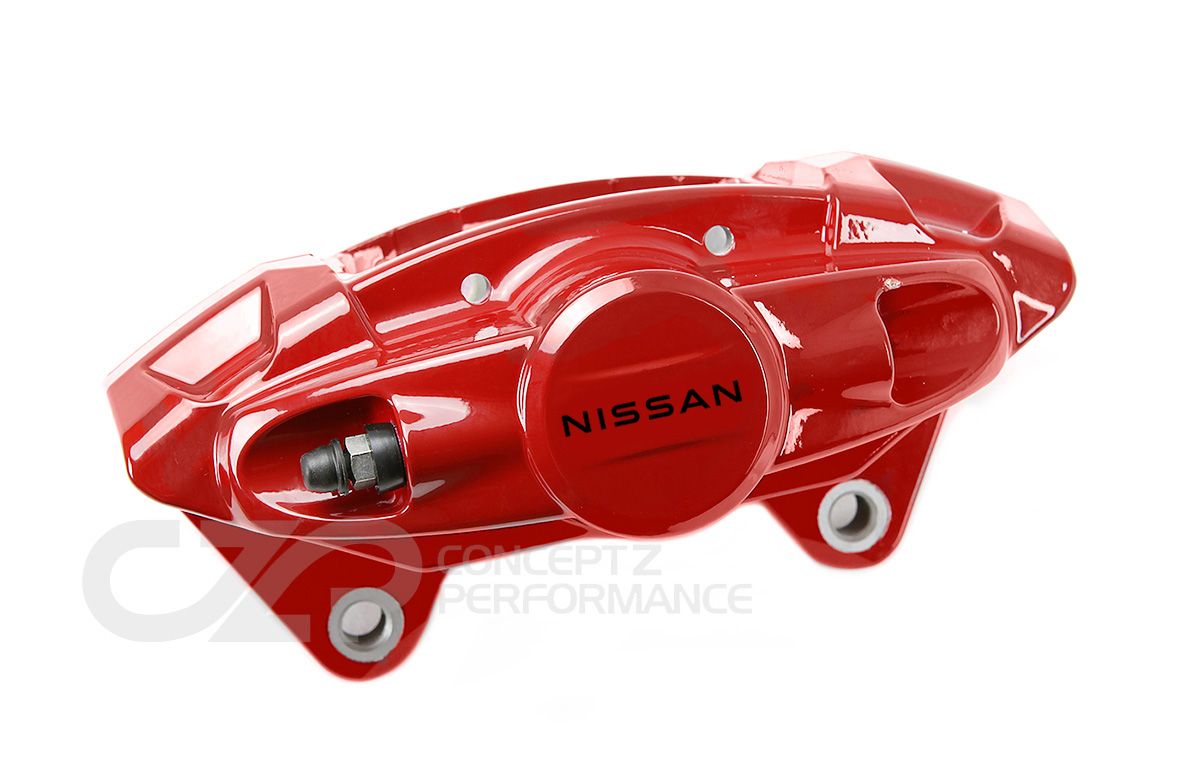Nissan OEM Caliper Assembly, Akebono, Front RH, New Logo Red - Nissan Z 23+ RZ34
