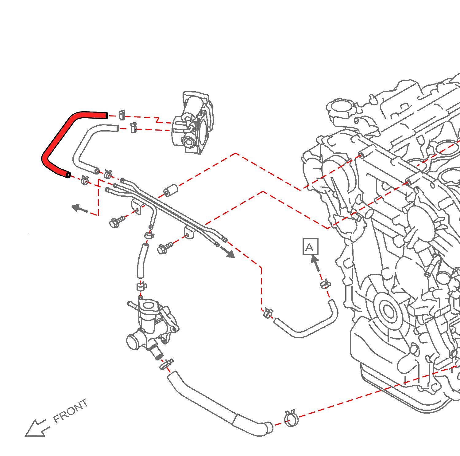 CZP Silcione RH Throttle Body Coolant Hose #1 - Nissan GT-R R35