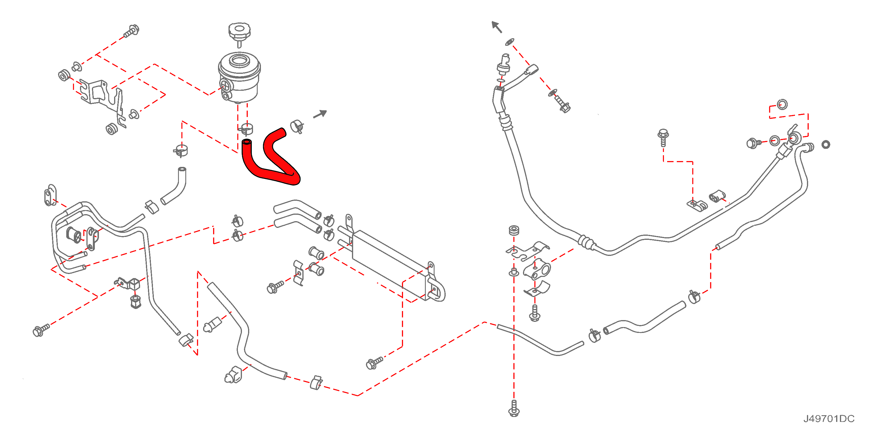 CZP Silicone Power Steering Pump Suction Hose - Nissan GT-R R35