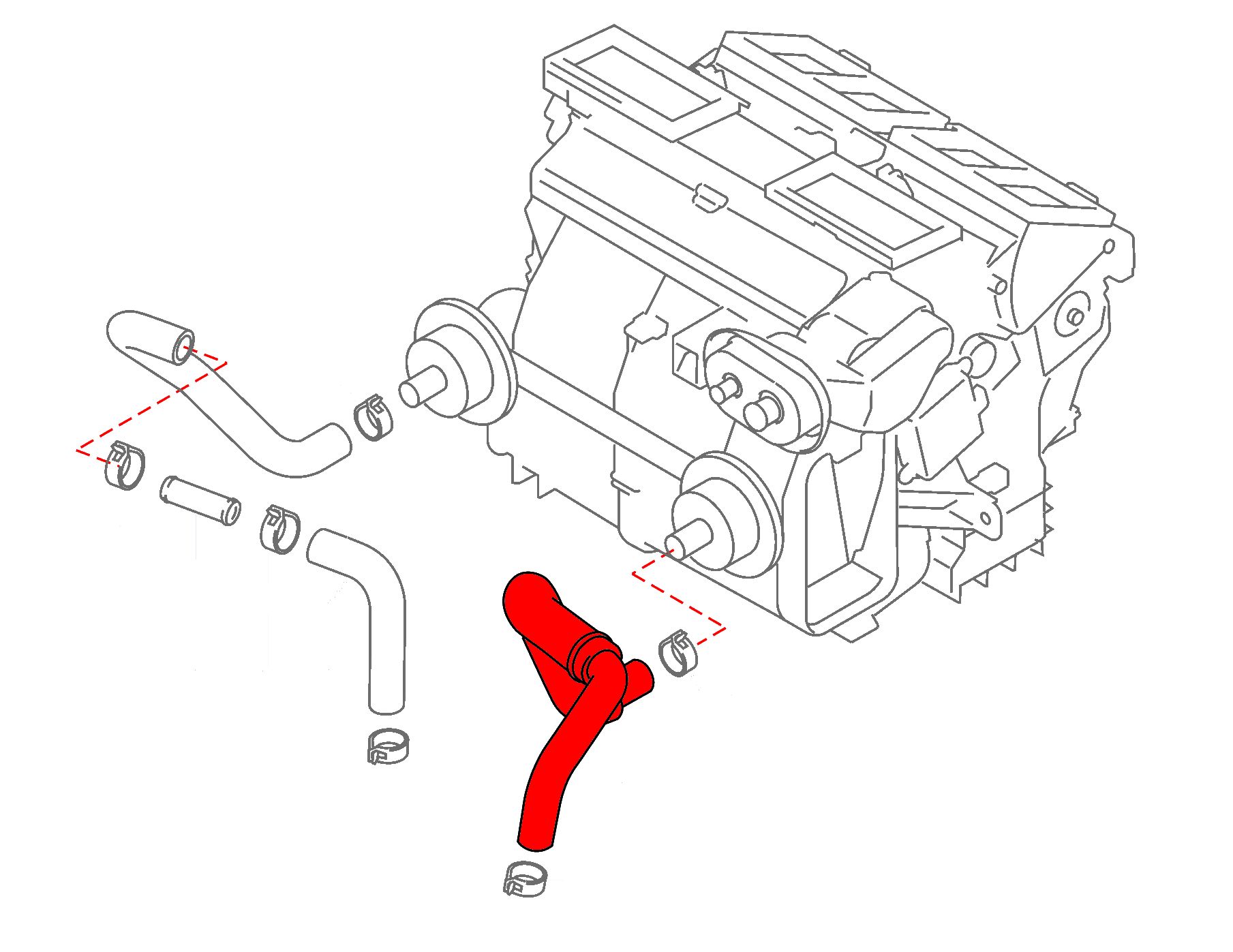 CZP Silicone LH Heater Core Hose - Nissan GT-R R35