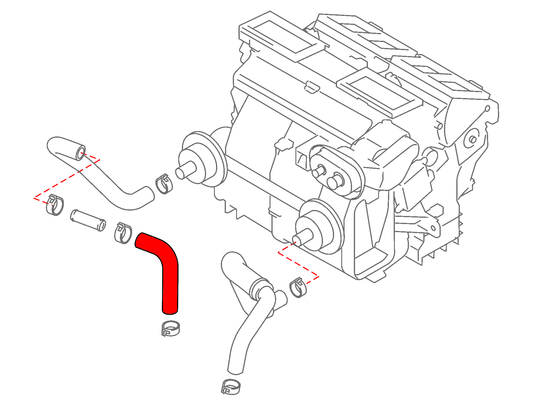 CZP Silicone RH Engine Side Heater Core Hose - Nissan GT-R R35