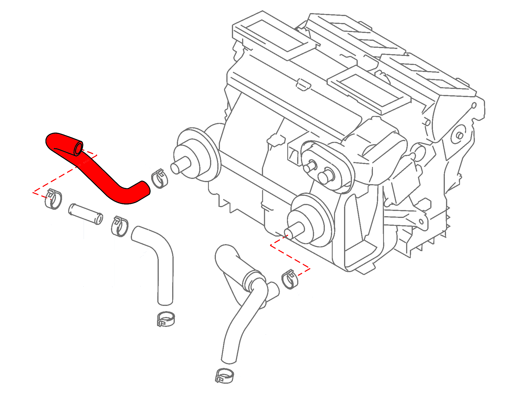 CZP Silicone RH Core Side Heater Core Hose - Nissan GT-R R35