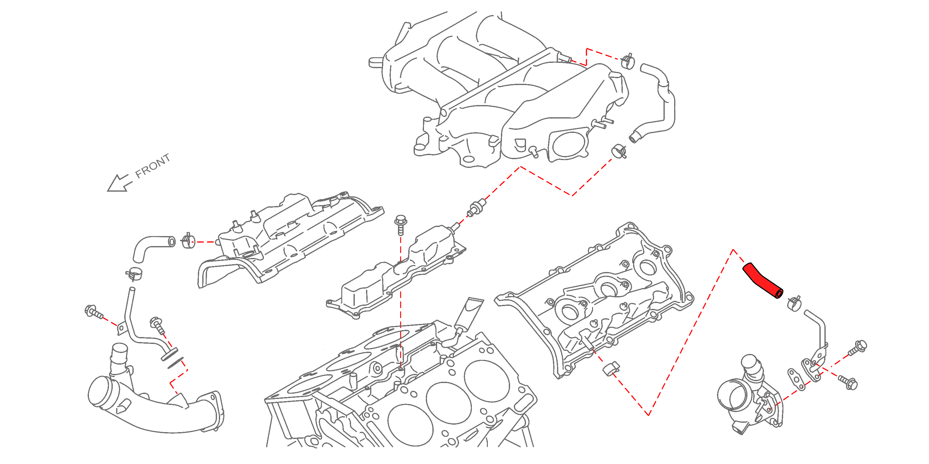 CZP Silicone LH Valve Cover to Turbo Inlet PCV Blowby Hose - Nissan GT-R R35