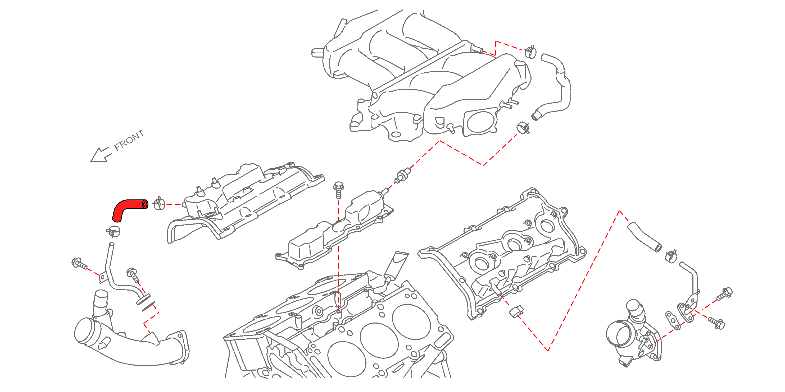 CZP Silicone  RH Valve Cover to Turbo Inlet PCV Blowby Hose - Nissan GT-R R35