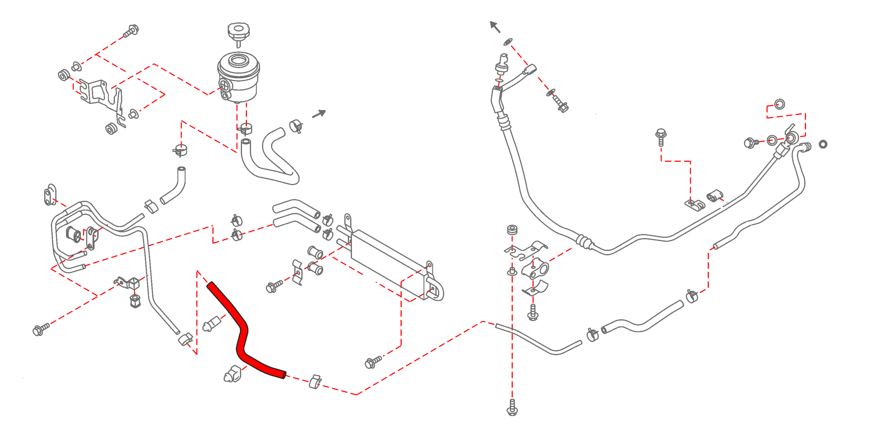 CZP Silicone Power Steering Middle Rack Return Hose - Nissan GT-R R35