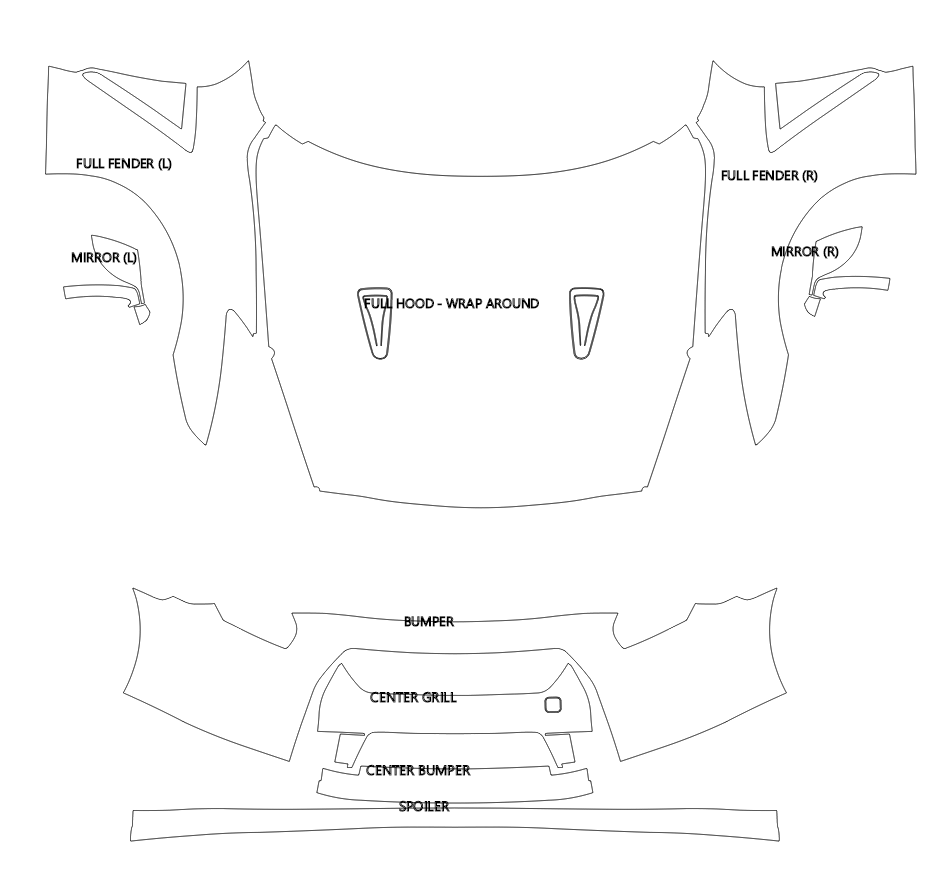 ShabAuto Full Front PPF Kit, 08-11 Base Model - Nissan GT-R