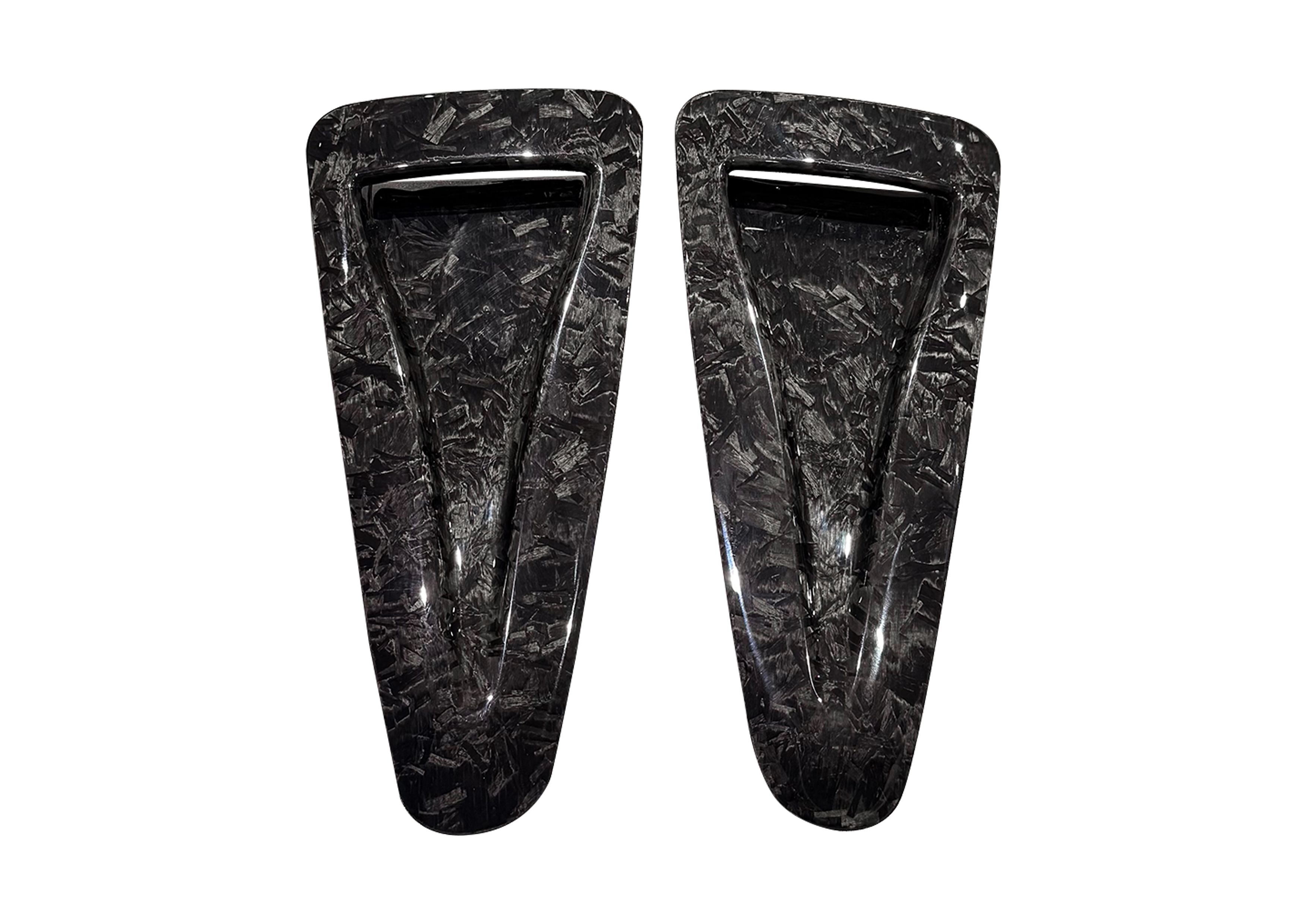 Rexpeed Forge Carbon NACA Hood Vent Ducts, Gloss - Nissan GT-R R35