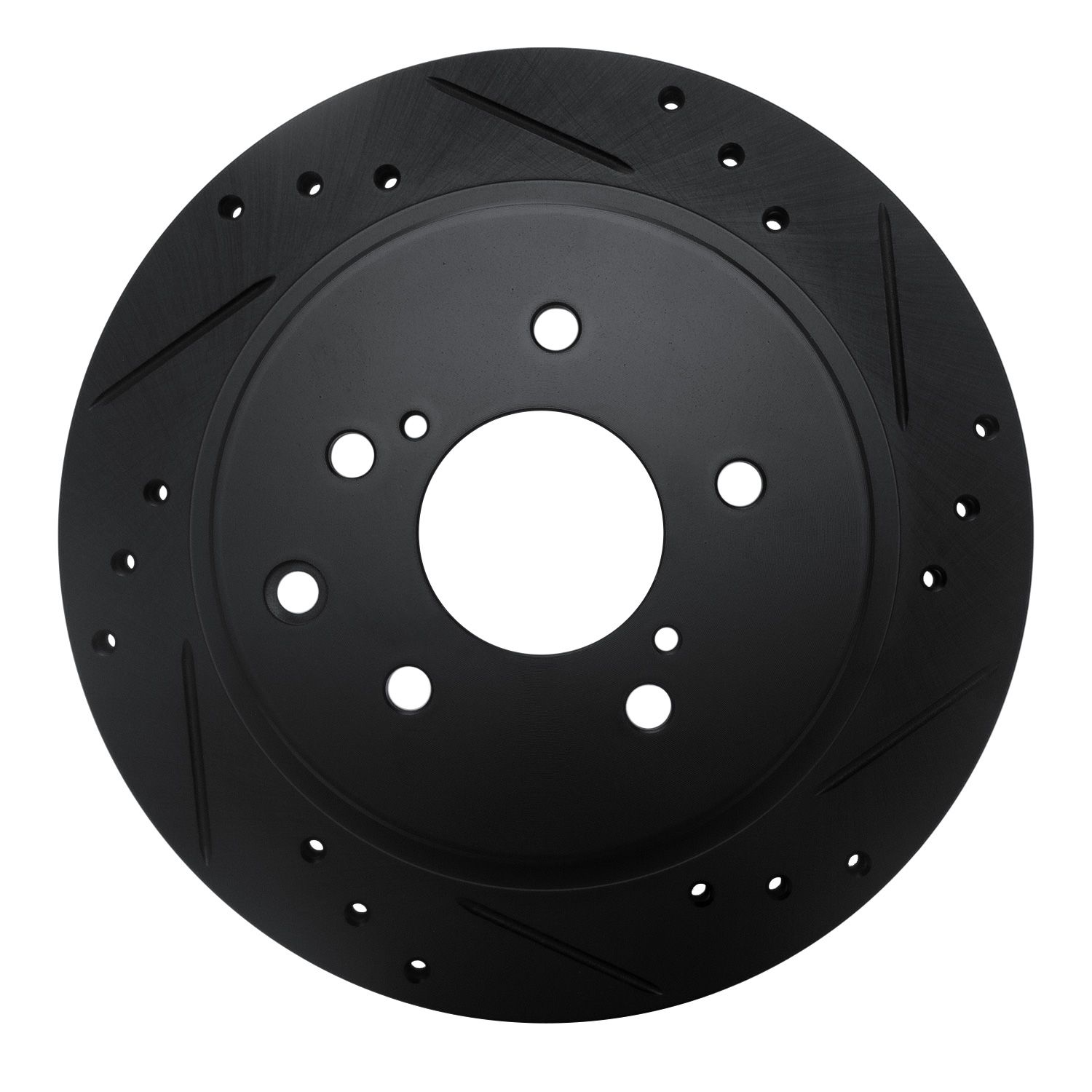 R1 Concepts Rotor Replacement, Black Coated, Drilled / Slotted, Rear Pair - Nissan 300ZX Z32