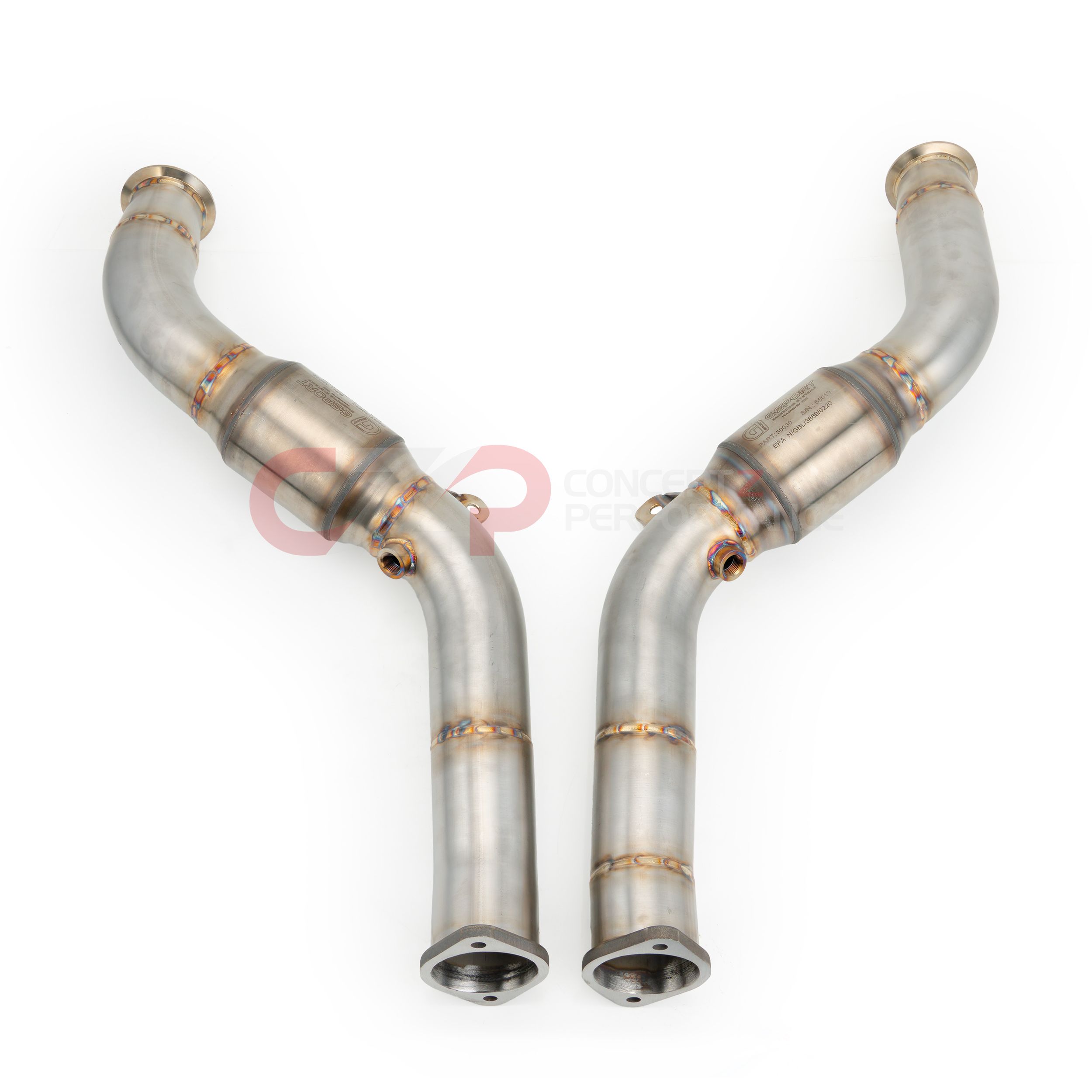PPE Stainless Steel Full Race Downpipes, 3" High Flow Cat - Nissan Z / Infiniti Q50, Q60 3.0t VR30DDTT