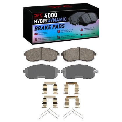 DFC 4000 HybriDynamic Brake Pads Front  w/ Hardware Standard Non-Sport Calipers - Nissan 350Z 03-05 / Infiniti G35 03-04 RWD, 03-05 AWD