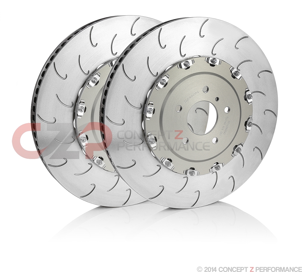 AP Racing 2-Piece Replacement Front Rotors w/ Hardware & Hats J-Hook - Nissan GT-R 12+ R35