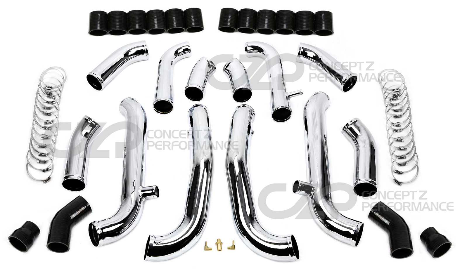 AMS 300ZX 2.5" Intercooler Aluminum Pipe Kit Z32 - Chrome